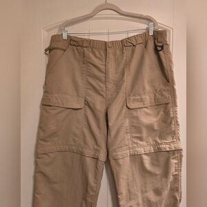 THE NORTH FACE Mens Convertible Pants Tan. Packable Zip Off Shorts Outdoor